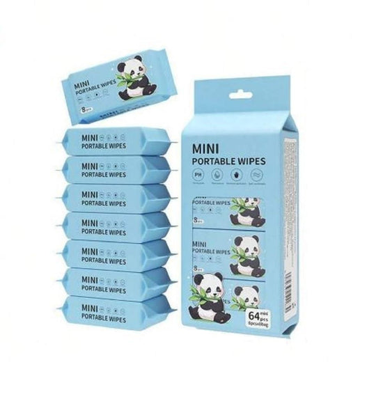Mini Portable Disposable Wipes 8 Pouch (Pack Of 1)